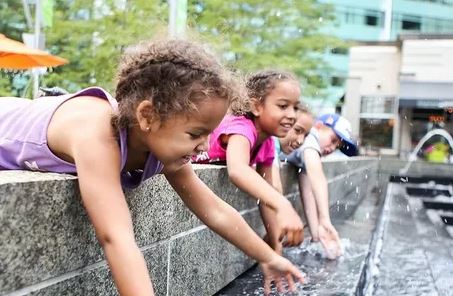 Kids playing in water