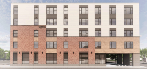 exterior rendering of sawmill lofts